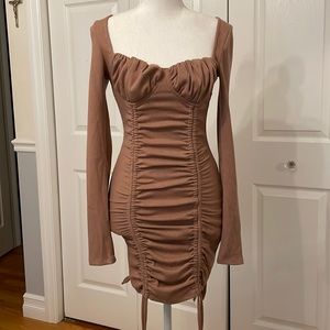 NWT Salty Ruched Tie Front Dress
